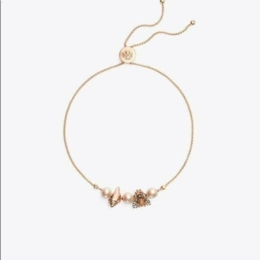 NWOT Tory Burch Rose Gold Bee Pearl Bracelet